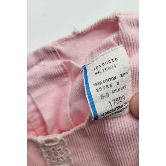 Vintage Infant Girl Pink One Piece Outfit Appliqued Bear ABCs 6-9 Months - Picture 3 of 9